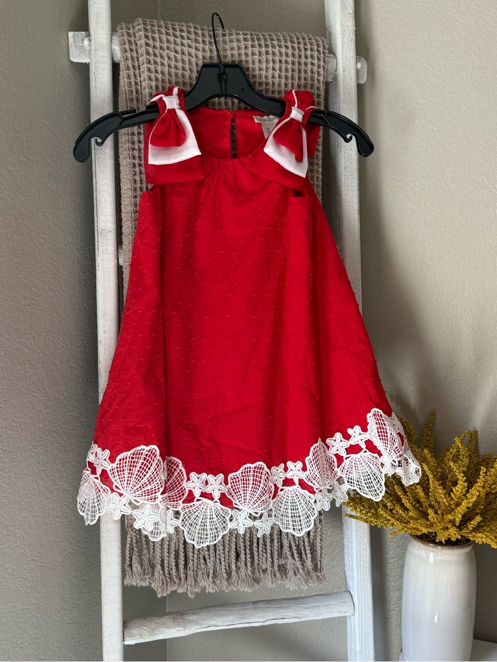 Cynthia Rowley Red Dress with White Trim